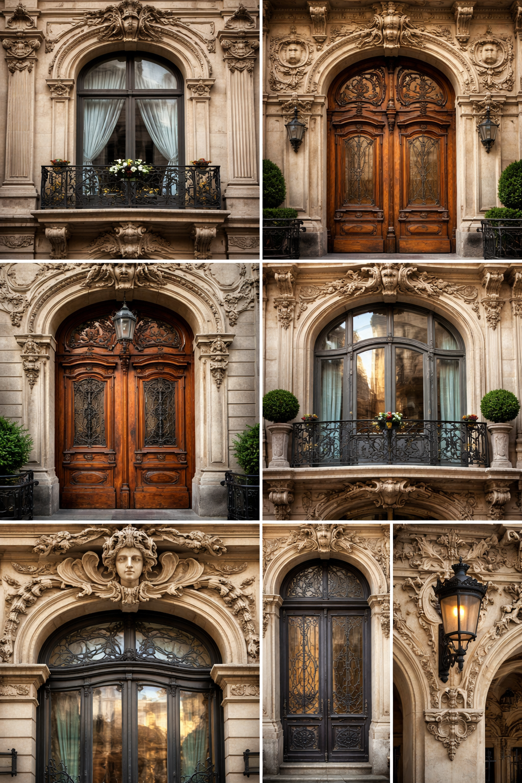 Detale architektoniczne - okna, drzwi, dekoracje