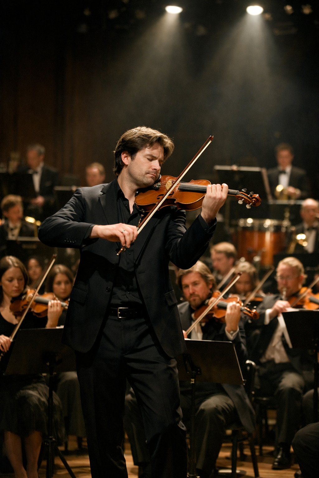 Solista wykonujący koncert z orkiestrą