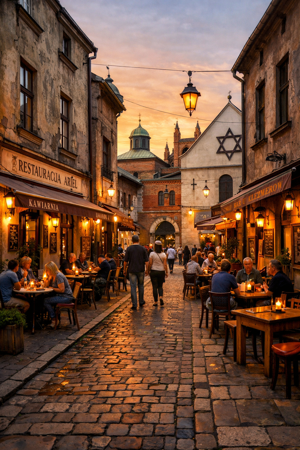 Dzielnica Kazimierz w Krakowie z charakterystyczną atmosferą