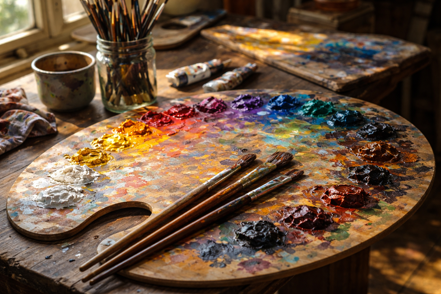 Paleta kolorów używana przez artystów w malarstwie