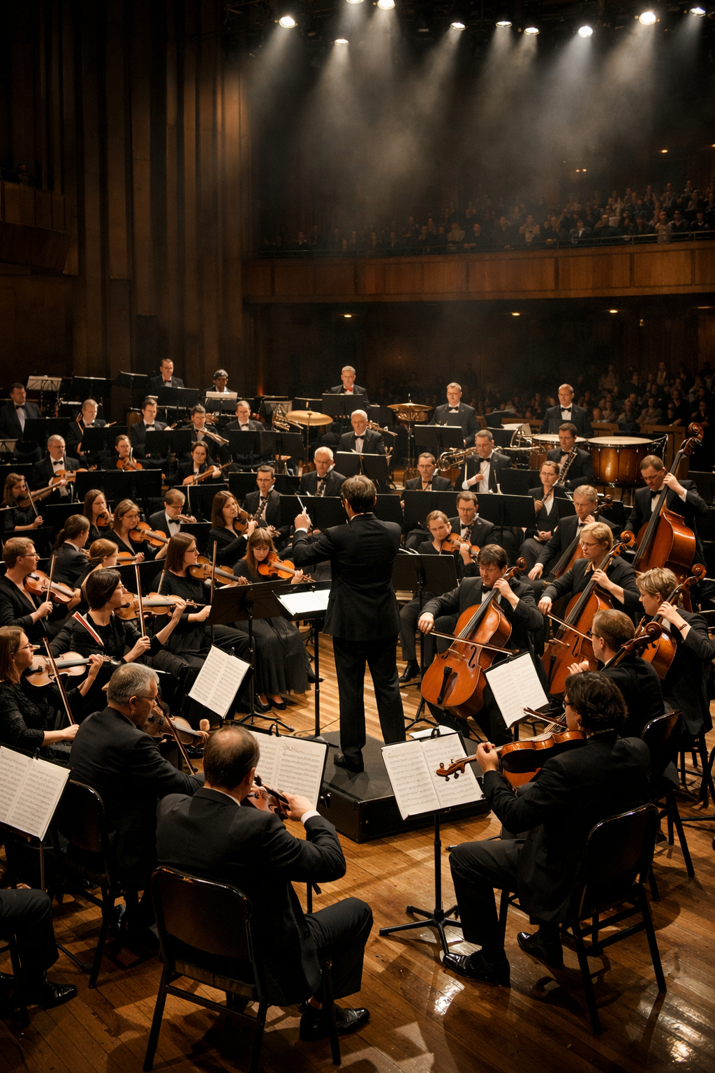 Orkiestra wykonująca symfonię podczas koncertu