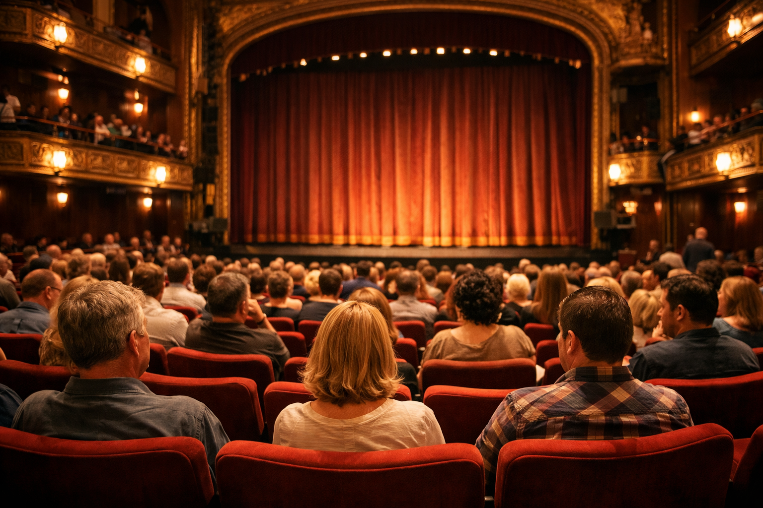 Widownia w teatrze przed rozpoczęciem spektaklu